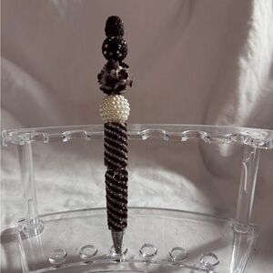 Elegant Beaded Pen with Pearl Accent